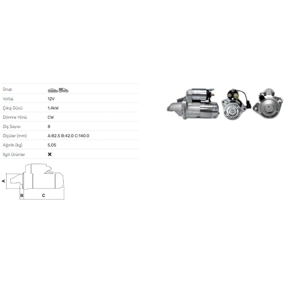 MARS MOTORU 12V 1,4KW 9 DIS NISSAN 100 NX 2.0GTI 200 SX SUNNY III 2.0