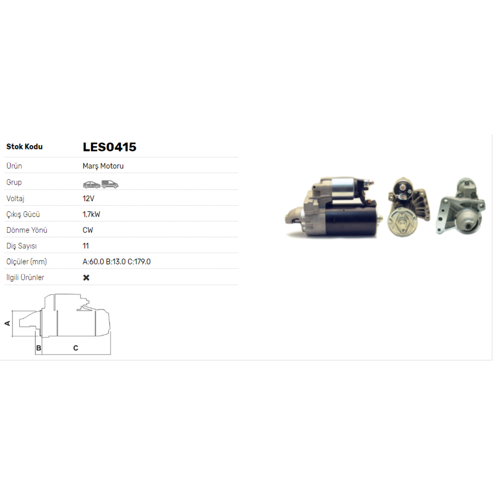 M.MOTORU 12V 1.7kW 11DİŞ MINI COPPER 1.6 D