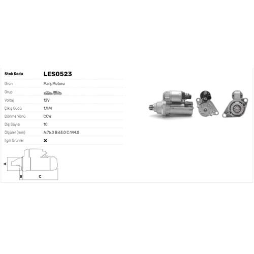 M.MOTORU 12V 1.2kW 10DİŞ AUDI-SEAT-SKODA-VW