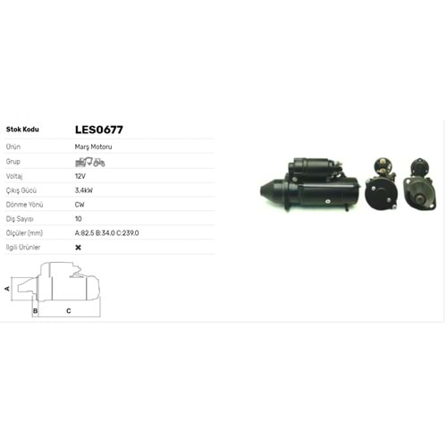 M.MOTORU 12V 3.4kW 10DİŞ JOHN DEERE