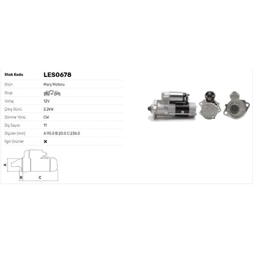 M.MOTORU 12V 2.2kW 11DİŞ CASE-ISUZU