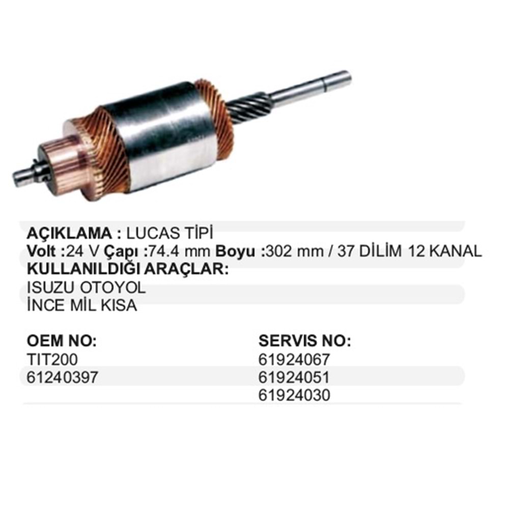 MARS KOLLEKTORU 24V ISUZU OTOYOL