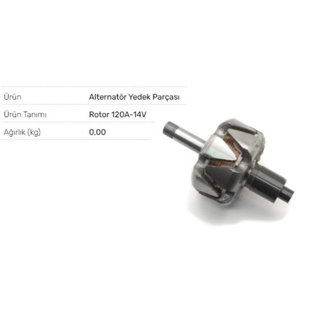 ROTOR TAKIMI 14V 120A TUMOSAN