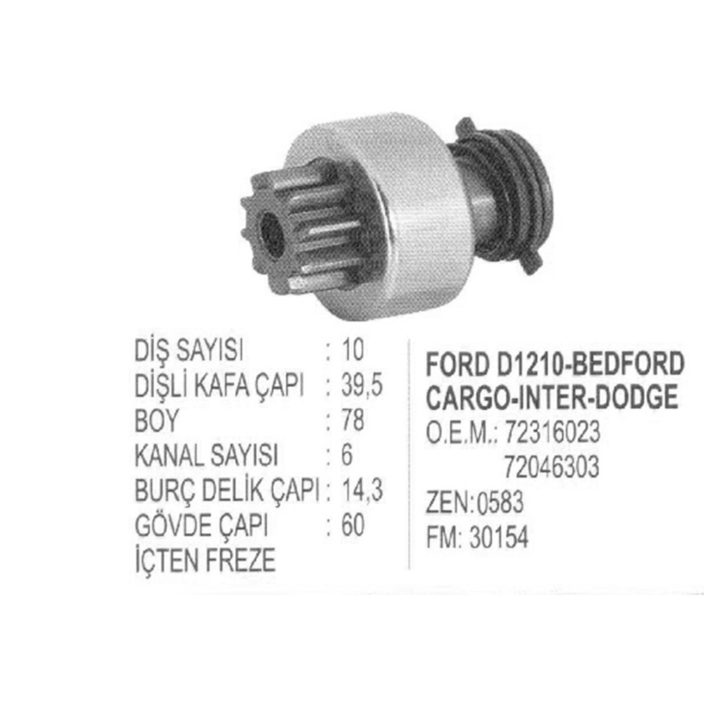 MARS DISLISI CATALSIZ ICTEN FREZELI FORD 2600 6610 D1210 BMC TM140 TM150 DODGE AS250 AS900 023