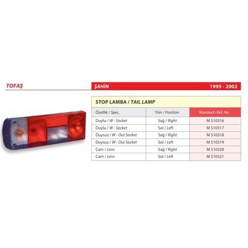 STOP LAMBA DUYSUZ SAHIN 95-02 FUME SAG