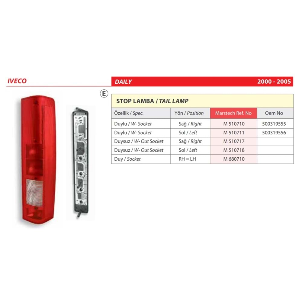 STOP LAMBA I. DAILY DUYLU SOL 2002>35 C11 35 C15