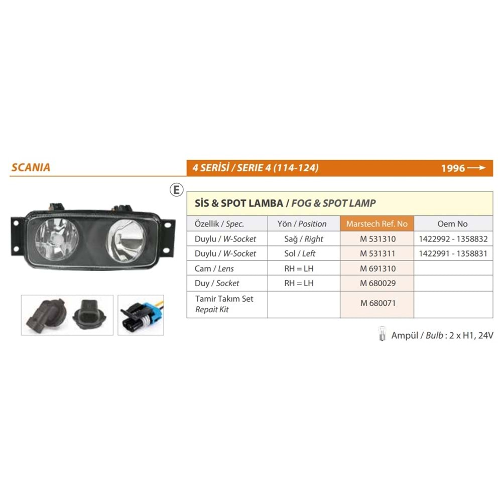 SIS LAMBA SCANIA 114 124 96 SAG