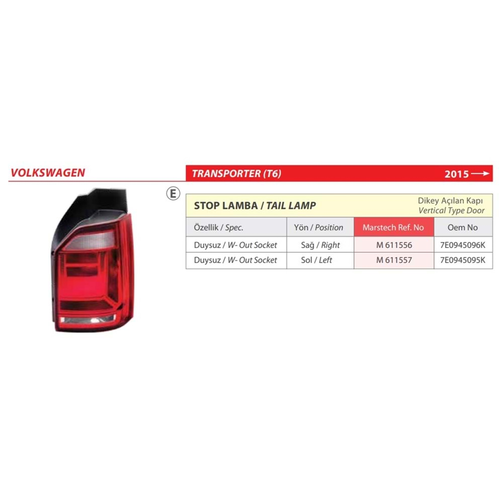 STOP LAMBA DUYSUZ TRANSPORTER T6 SOL