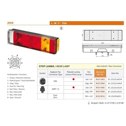 -STOP LAMBA SOKETLI PLAKALI MAN TGA M.L-M-F