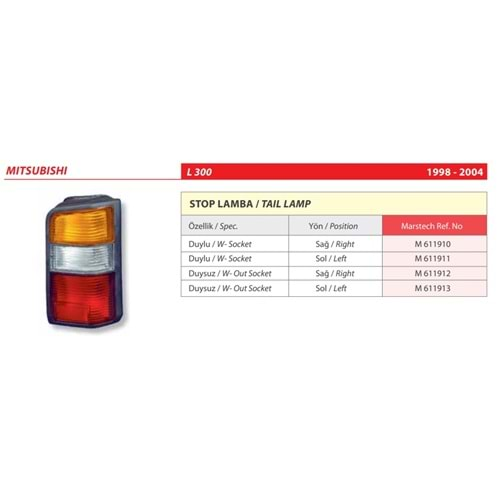 STOP LAMBA DUYSUZ MITSUBISHI L300 SAG