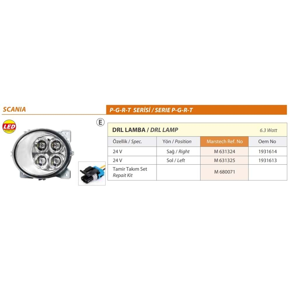 SIS LAMBA SCANIA (P-G-R-T SERISI-04) SAG