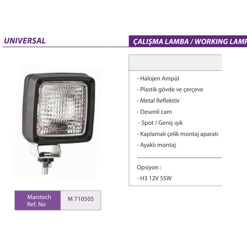 CALISMA LAMBA KARE UNIVERSAL (651431)