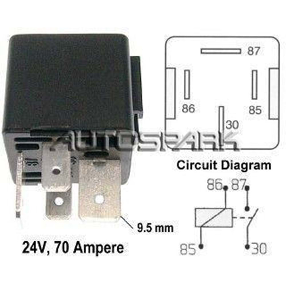 ROLE 24V 40AMP. 4 UCLU AYAKLI