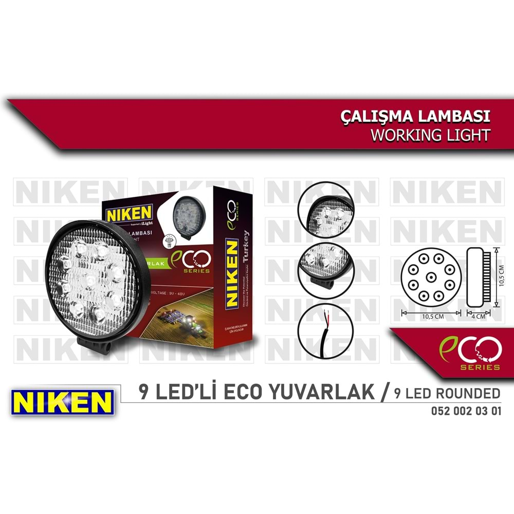 CALISMA LAMBASI ECO 9 LEDLI YUVARLAK