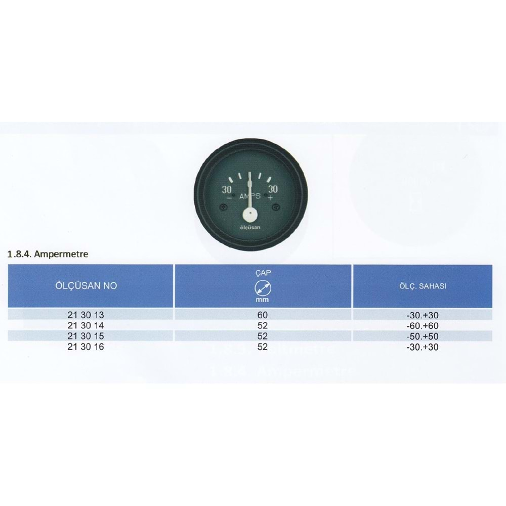 AMPERMETRE 30.030 52mm cap