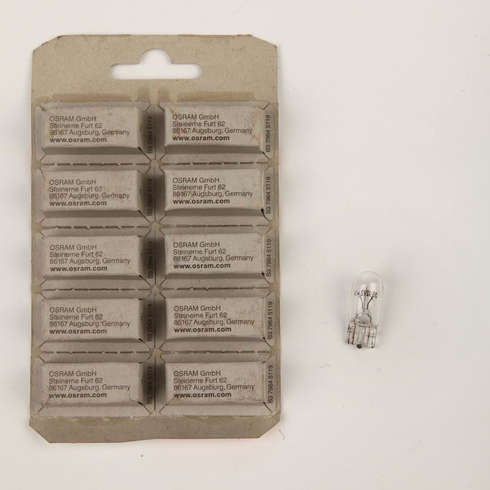 AMPUL 12V 2W T10 ORTA DİPSİZ