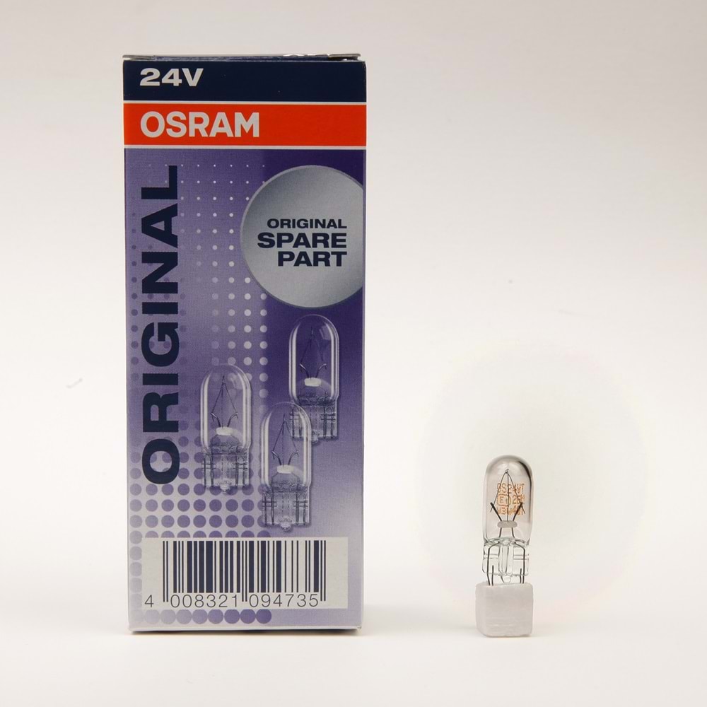 AMPUL W2W 24V 2W T10 ORTA DİPSİZ