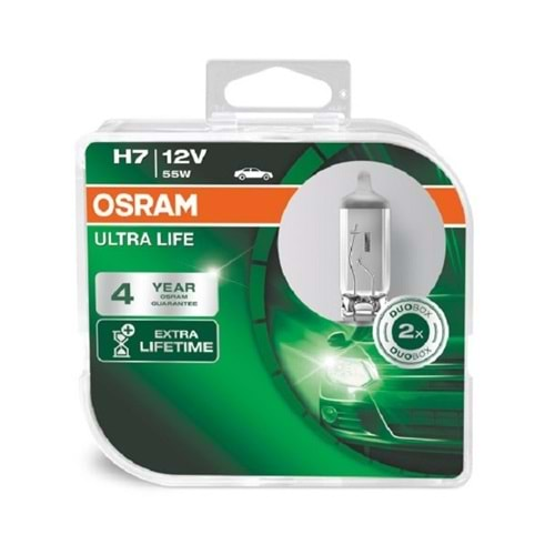 H7 ULT-İkili Kutu 64210ULT-HCB 55W 12V PX26D HCB2 OSRAM PX26d ULTRALIFE HALOGEN