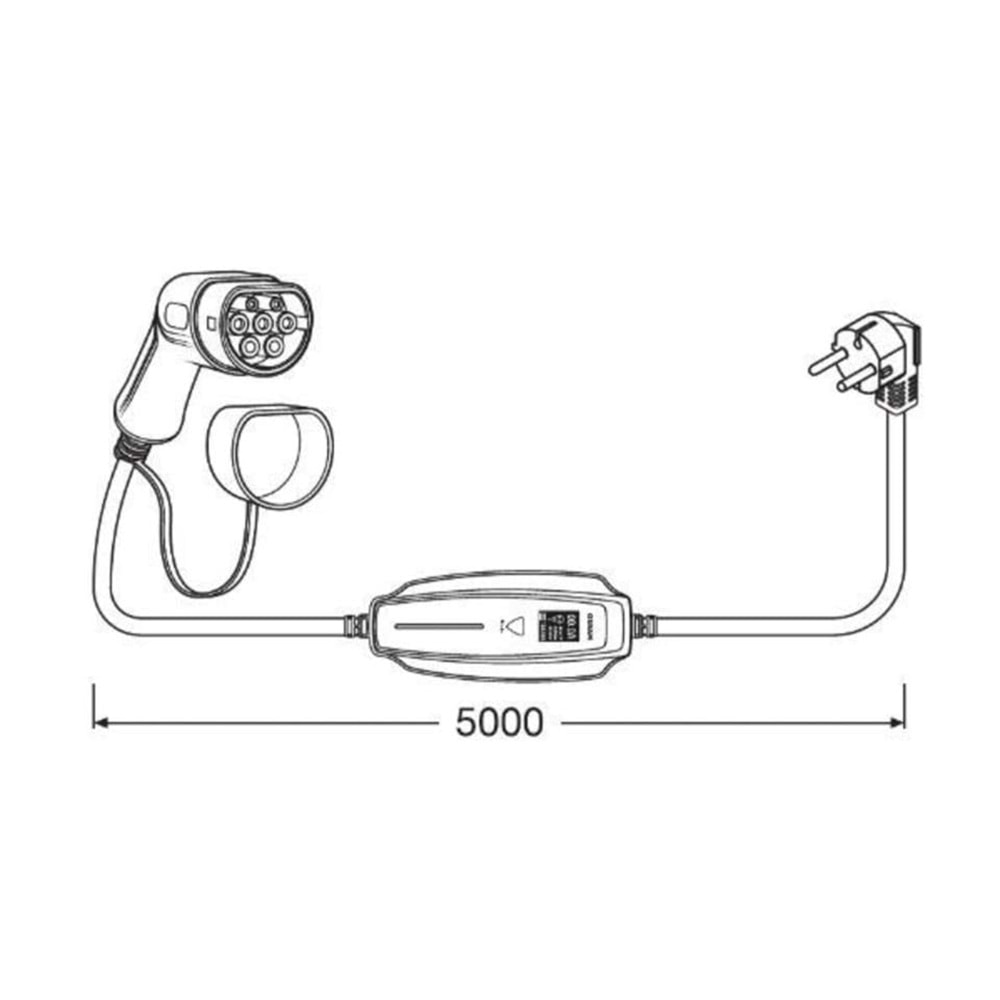 ELEKTRİKLİ ARAÇ ŞARJ KABLOSU TİP2 16A 5METRE