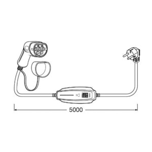 ELEKTRİKLİ ARAÇ ŞARJ KABLOSU TİP2 16A 5METRE