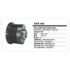 ALT KASNAK RULMANLI MASTER MOVANO VOLVO