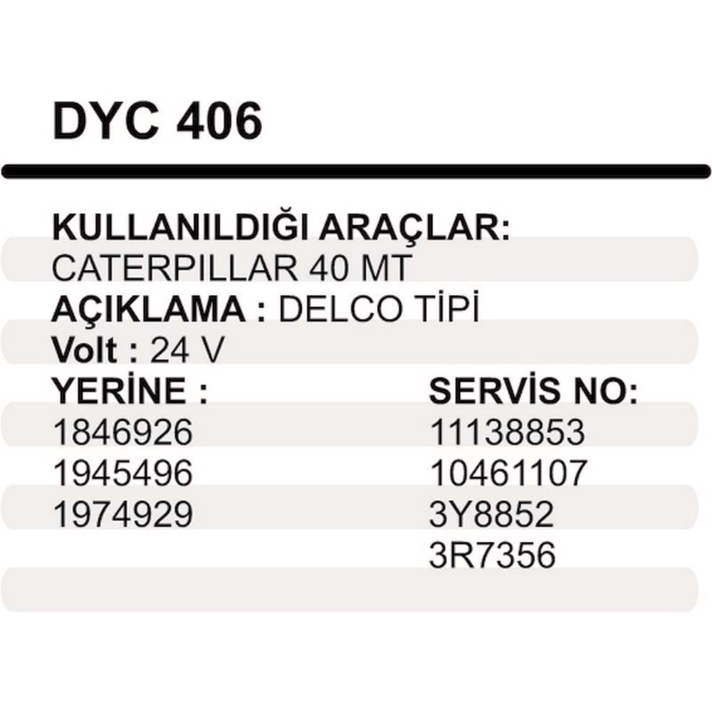 MARS YASTIGI GOVDELI 24V CAT 40MT