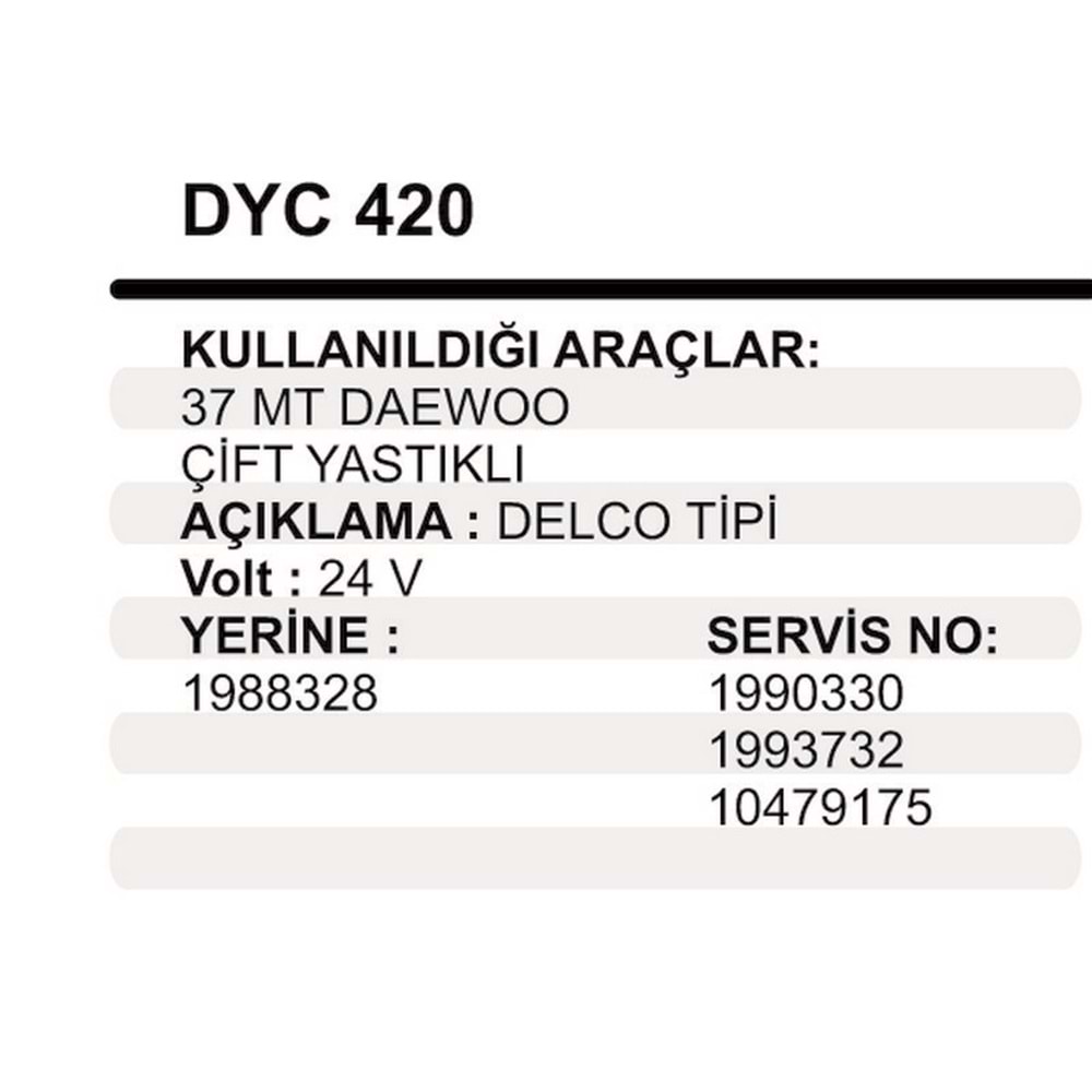 MARS YASTIGI GOVDELI 24V DAEWOO 37MT