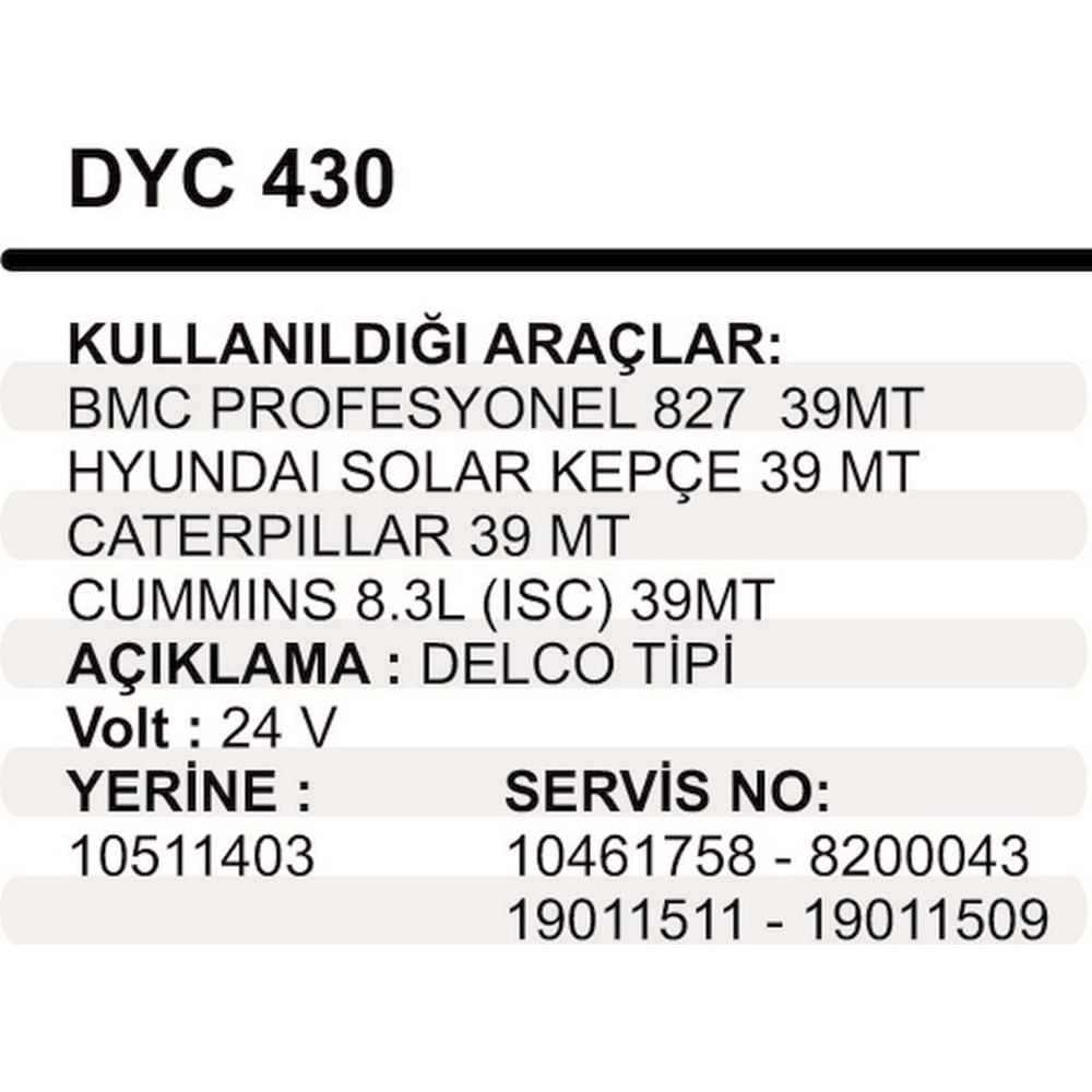 MARS YASTIGI GOVDELI 24V PROFESYONEL DELCO