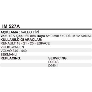 MARS KOLLEKTOR 12V 12 KANAL VALEO TIPI RENAULT R18 R21 R25 ESPACE VOLKSWAGEN VOLVO 340 440 SEKMANLI