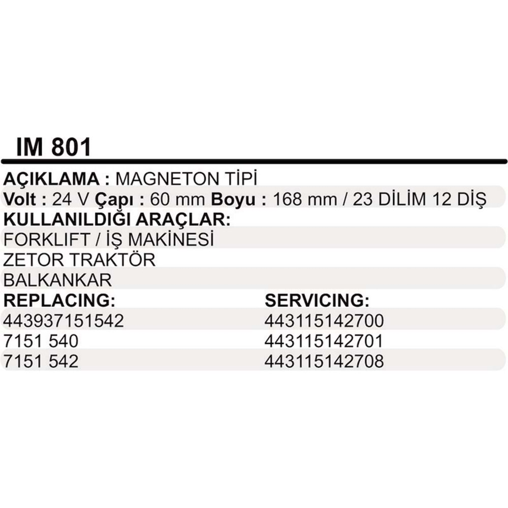 MARS KOLLEKTOR 24V 12 DIS PAL&MAGNETON TIPI FORKLIFT IS MAKINESI ZETOR TRAKTOR BALKANKAR