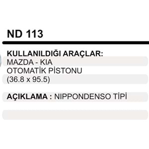 MARS OTOMATIGI PISTONU MAZDA KIA