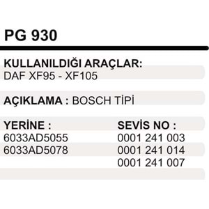 MARS DISLISI 12D DAF MAN 45 MM 241 SERISI