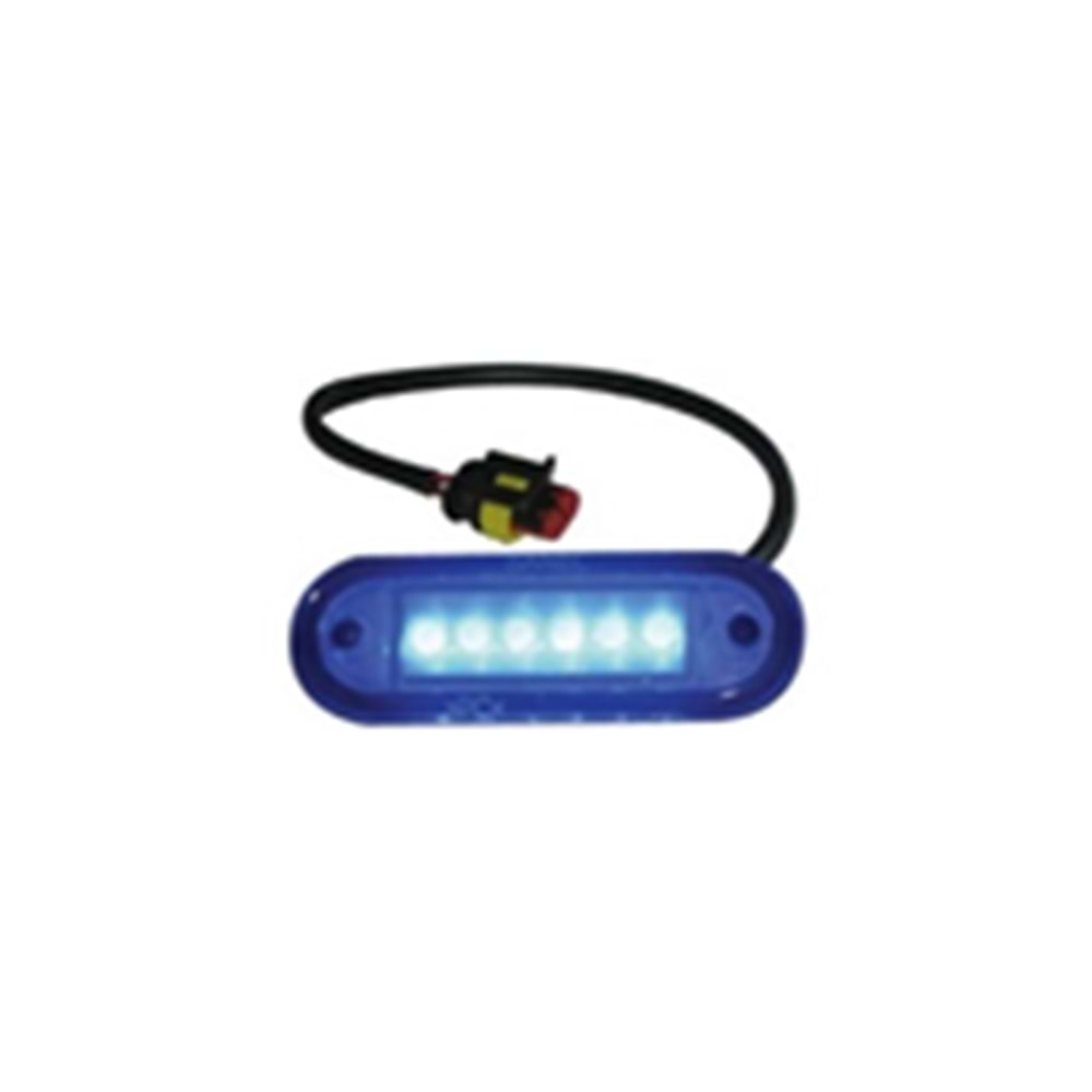 BASAMAK AYDINLATMASI 12V 6LED MAVI