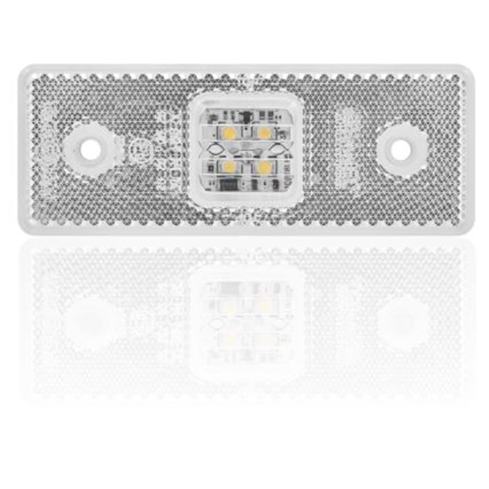 SIDE MARKER DİKDÖRGEN SML02W 4 LED/BEYAZ/10-30V ON - Soket Çıkışlı