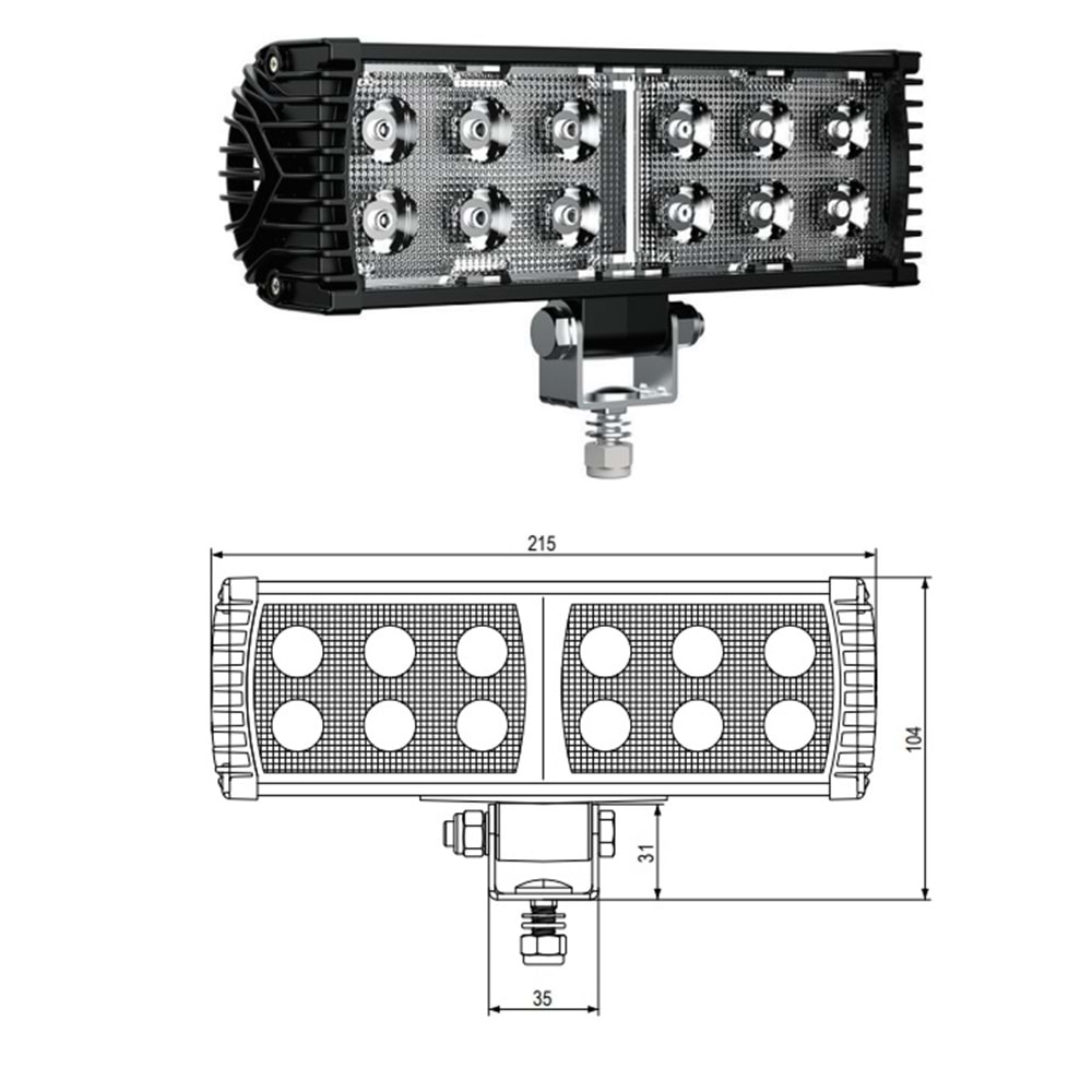 CALISMA LAMBASI 12 LED 6500K