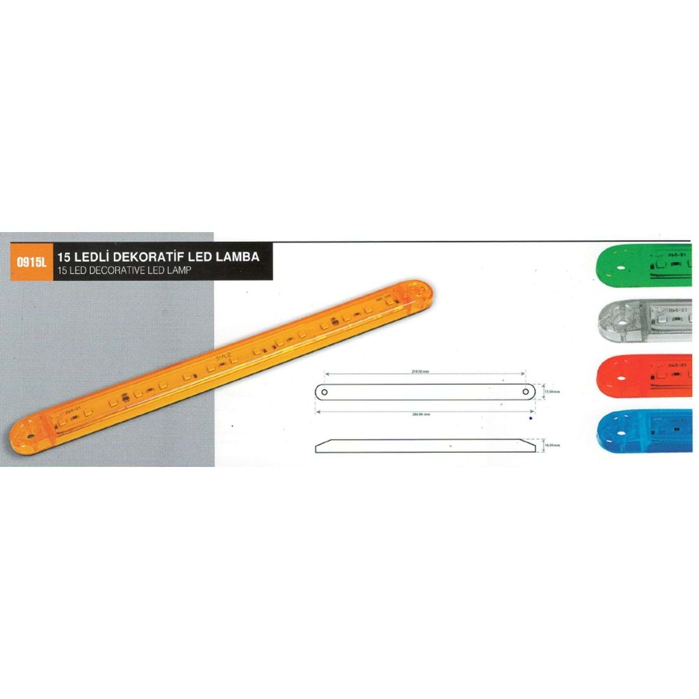 15 LEDLİ DEKORATİF LAMBA KIRMIZI