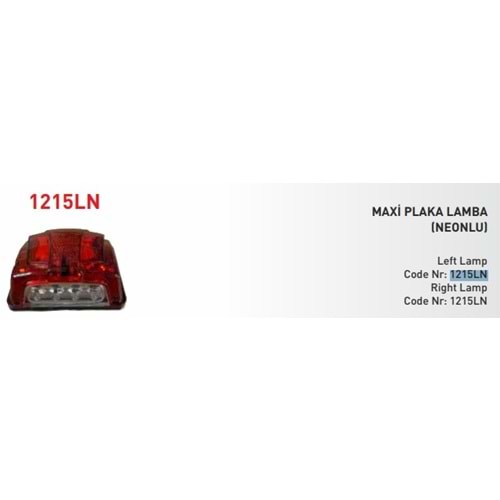 MAXİ PLAKA LAMBA NEONLU