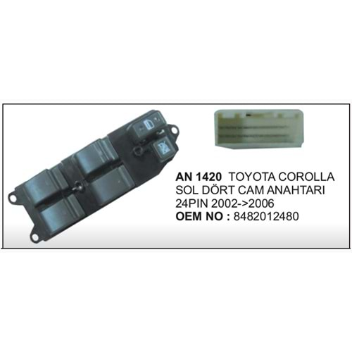 CAM ANAHTARI 24 PIN COROLLA 2002>2007 SOL