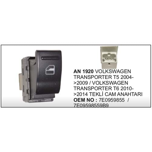 CAM ANAHTARI TEKLI VOLKSWAGEN TRANSPORTER T5 T6 04-13