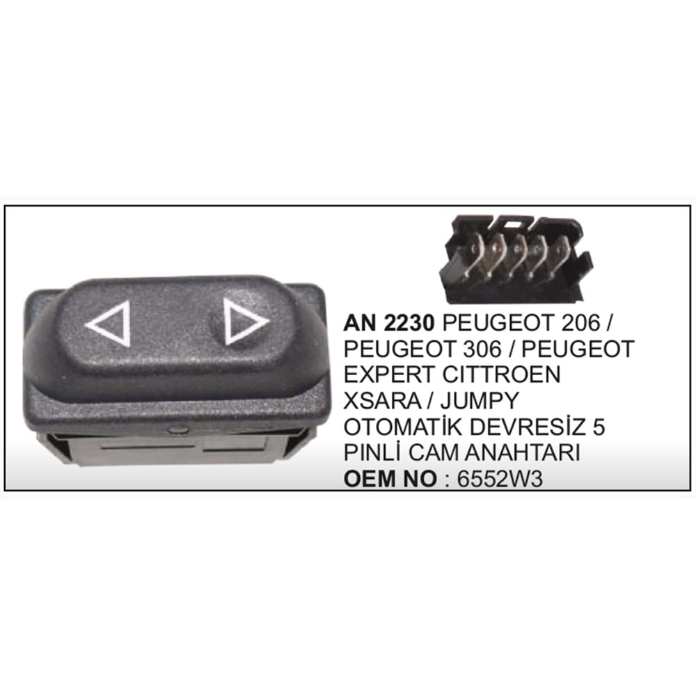 CAM ANAHTARI 5 PIN PEUGEOT 306 EM