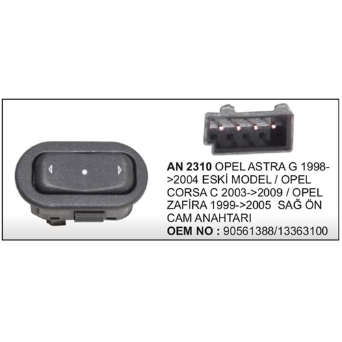 CAM ANAHTARI ARKA OPEL ASTRA G H EM SAG