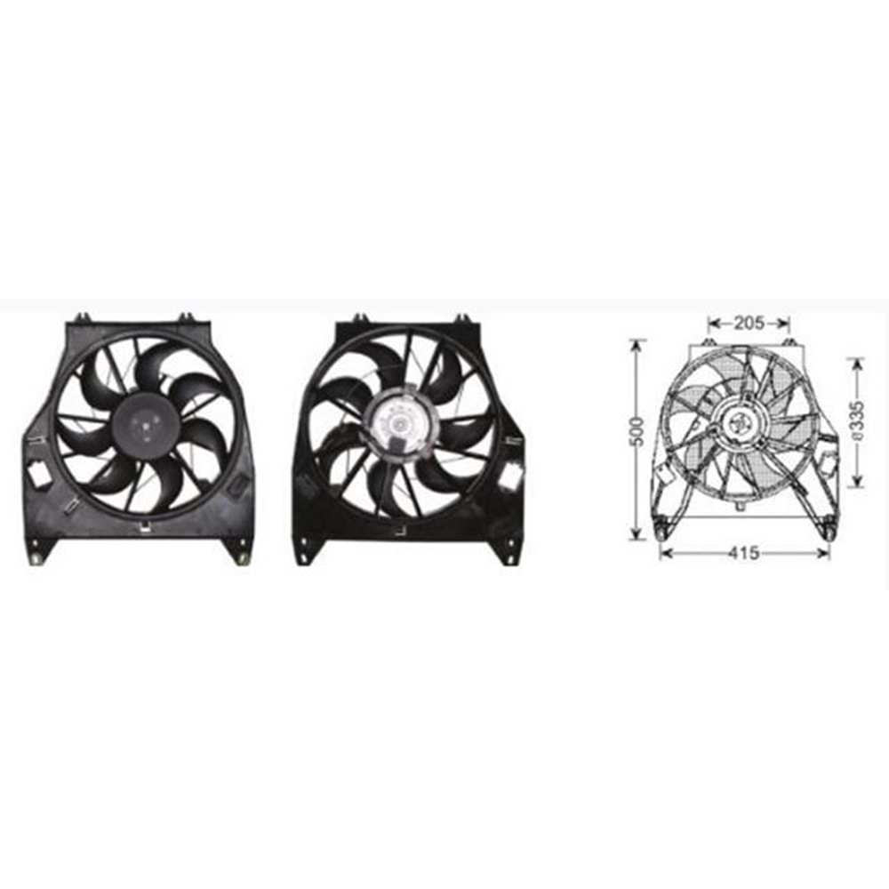 FAN MOTORU RENAULT KANGO 98> 1,5 DCI 1,9DTI