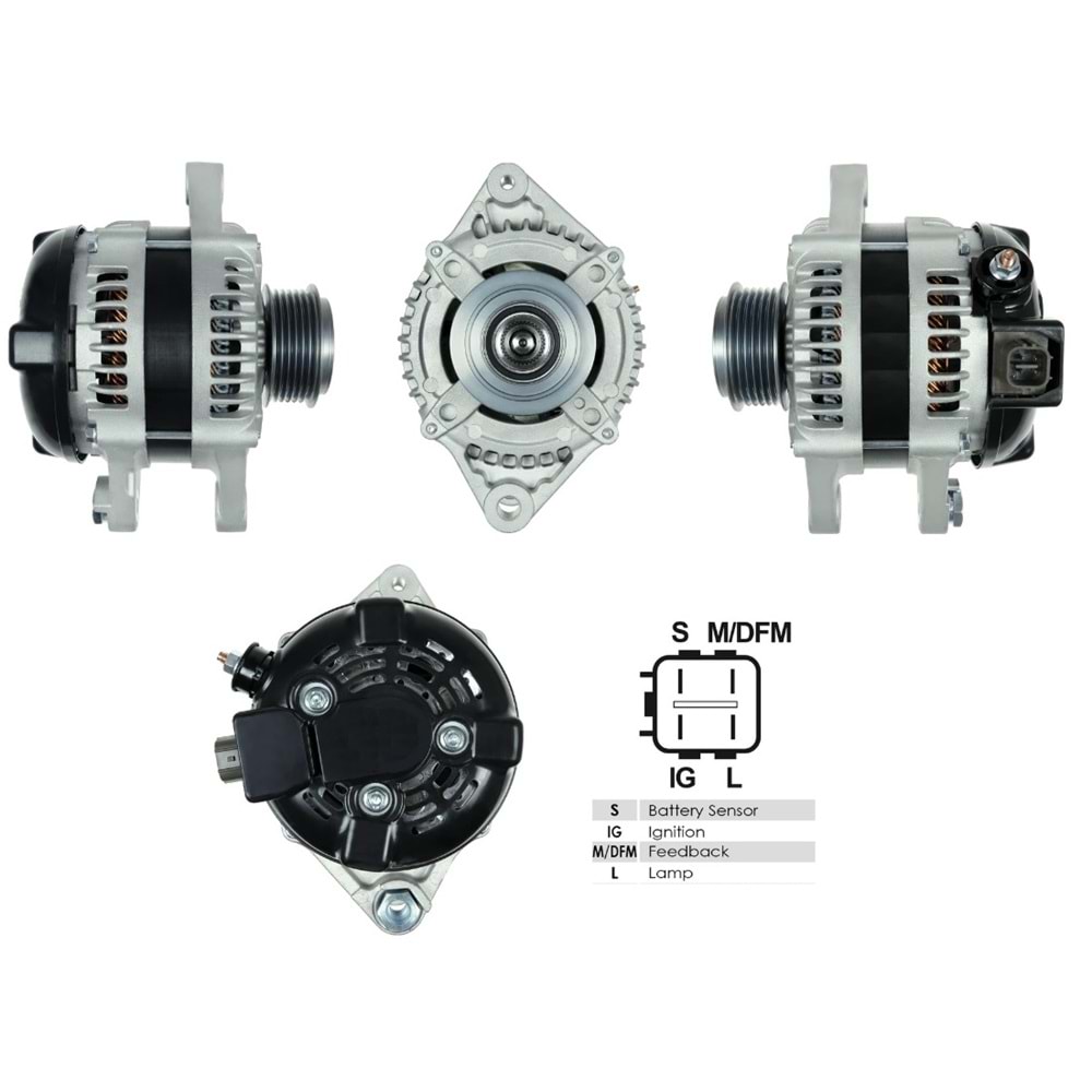 ALT DINAMO 12V 115A DENSO TIP TOYOTA COROLLA AURIS 1.4 D-4D DAN1076