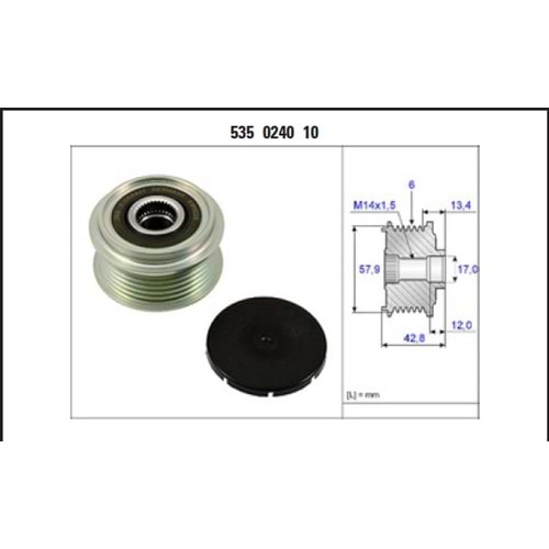 ALT RULMANLI KASNAK TOYOTA COROLLA-AURIS-YARIS-VERSO 1.4 D-4D F-588421