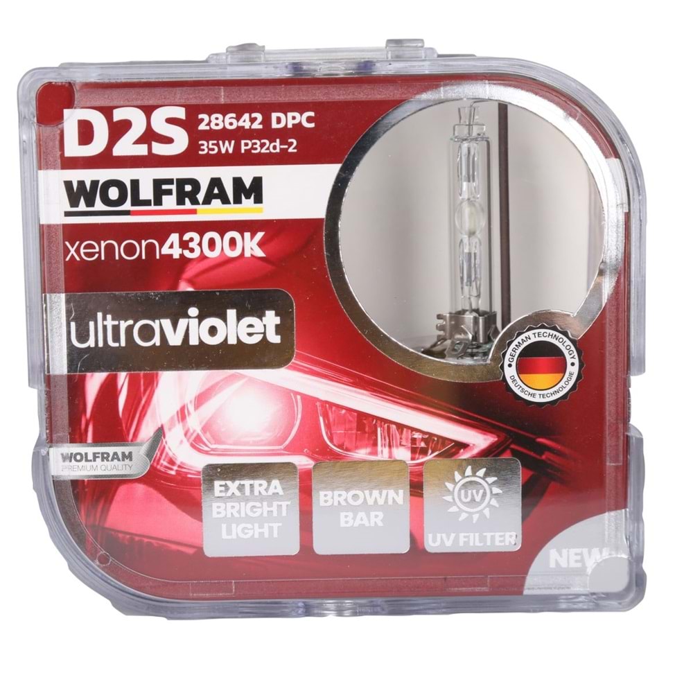 D2S 12V 35W P32d-2 XENON 4300K UltraViolet MAVİ CAM 4300K