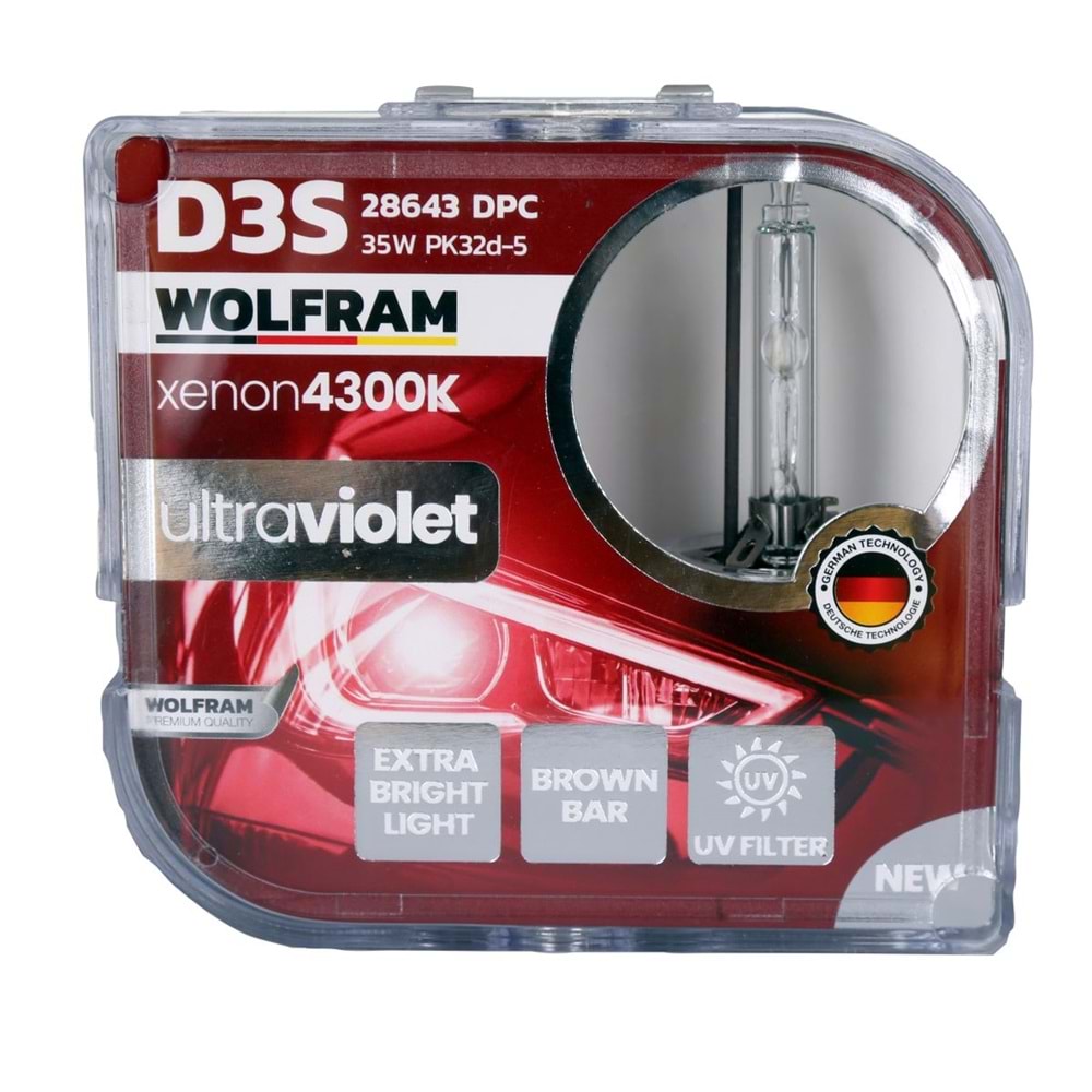 D3S 12V 35W PK32d-5 XENON 4300K UltraViolet MAVİ CAM 4300K