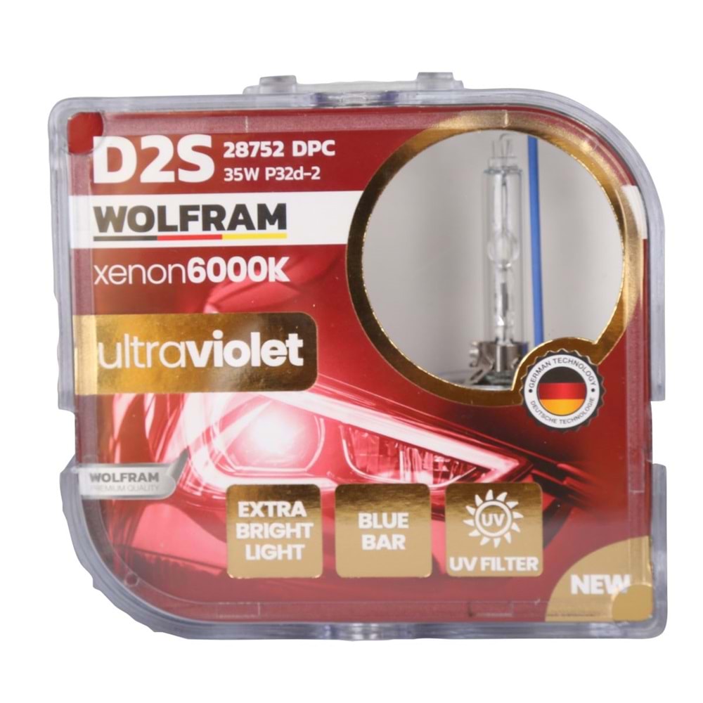 D2S 12V 35W P32d-2 XENON 6000K UltraViolet MAVİ CAM 6000K