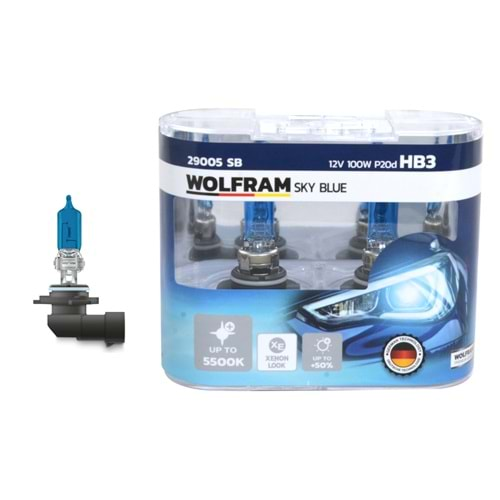 AMPUL HB3 12V 100W P20d DUY SKY BLUE BEYAZ IŞIK