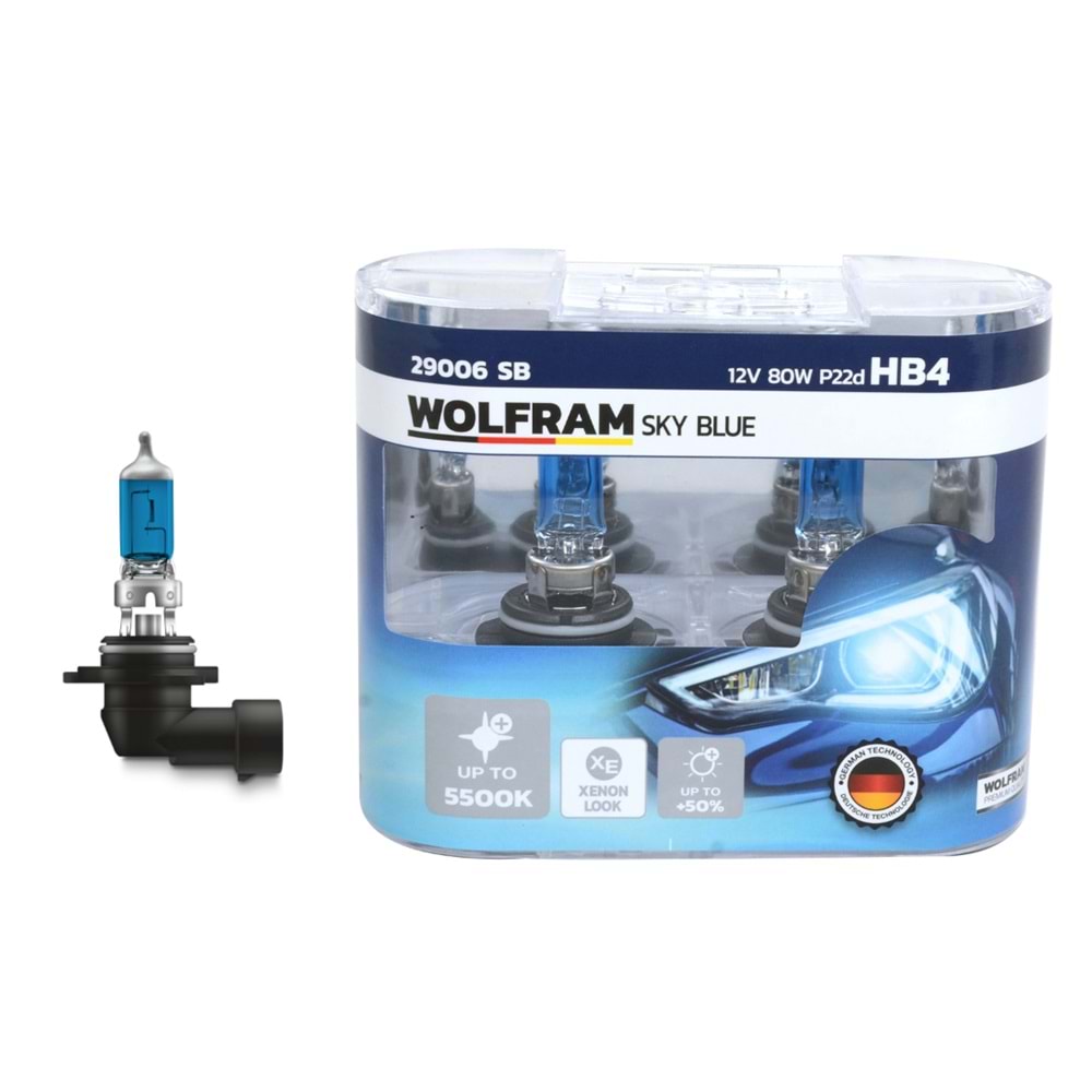 AMPUL HB4 12V 80W P22d DUY SKY BLUE BEYAZ IŞIK