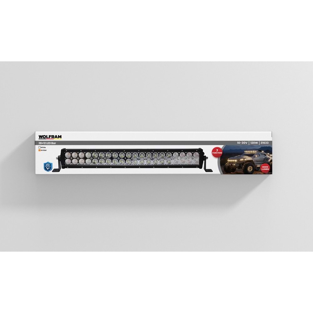 LED BAR BEYAZ SARI CAKAR 7 FONK.12-24V 120W 58CM